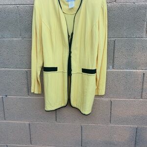 Studio I Yellow Blazer with Black Accents and Stitching